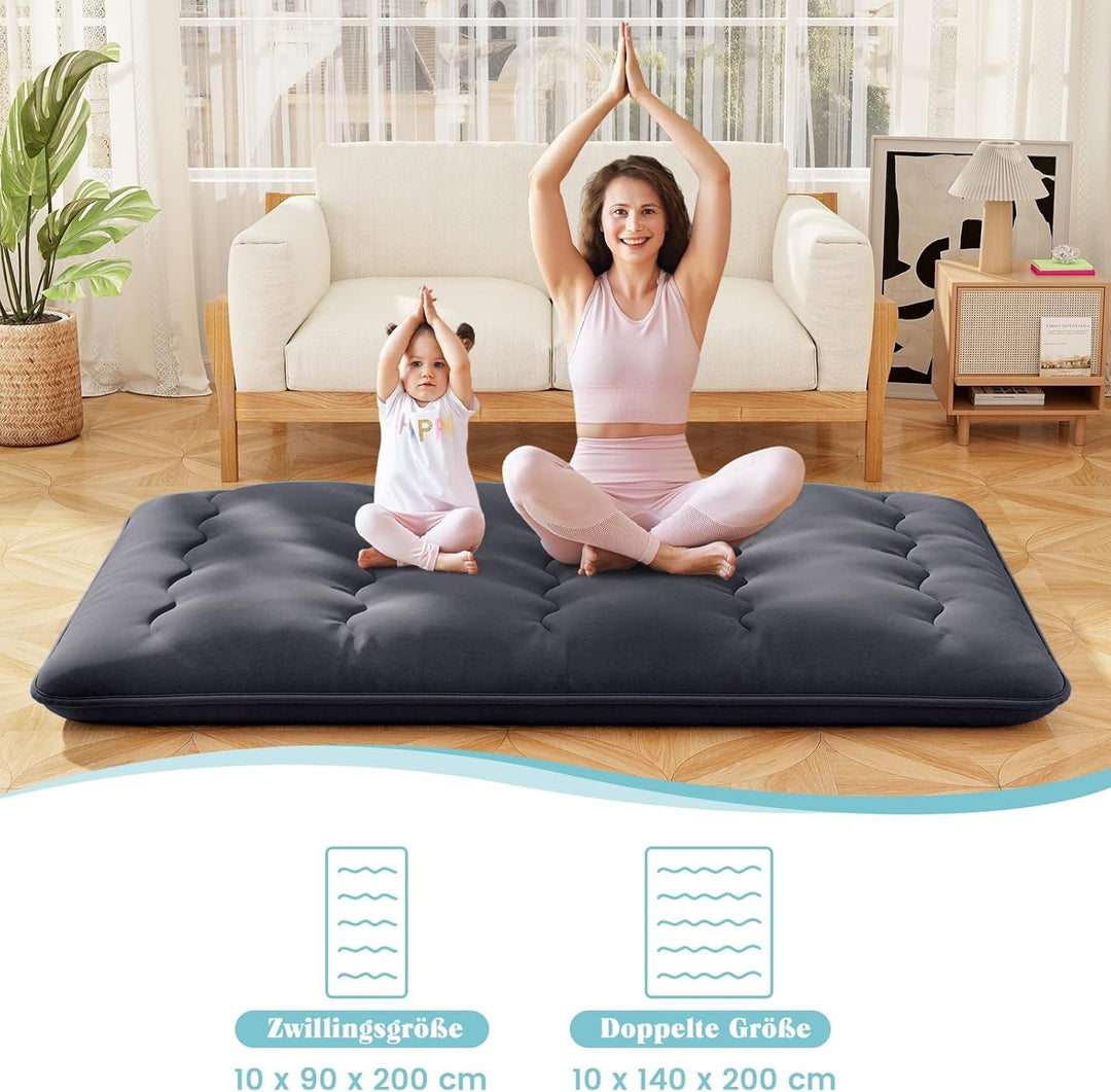 COSTWAY Japanische Futon Matratze, Tatami-Matte, Bodenmatratze, Klappmatratze mit waschbarem Bezug,
