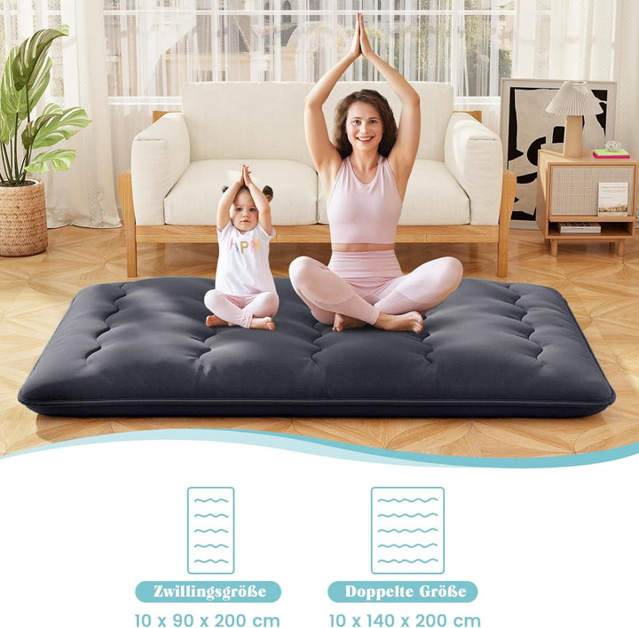 COSTWAY Japanische Futon Matratze, Tatami-Matte, Bodenmatratze, Klappmatratze mit waschbarem Bezug,