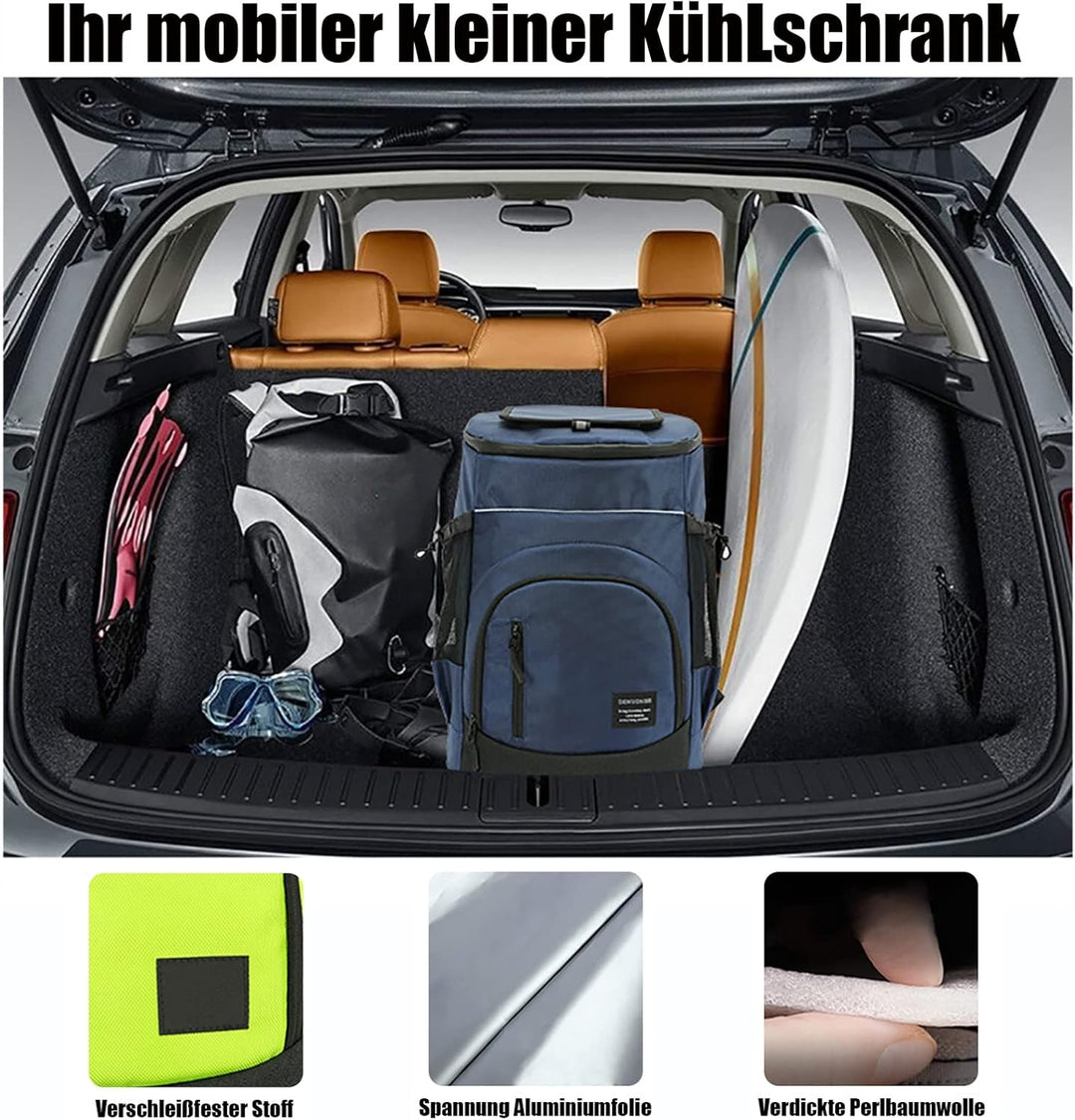 XIUWOUG 33L Kühltasche Gross, Wasserdichten Isolierter Rucksäcke Cooler Bag, Kaltes Bier Picknick Ru