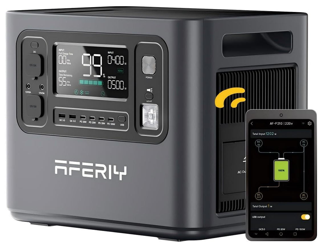 AFERIY 2400W2048Wh Tragbare Powerstation, 1,5Std Schnellladung, für camping | Solargenerator , 13 Au