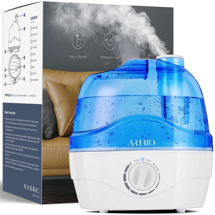 Luftbefeuchter, 2.2L Luftbefeuchter Schlafzimmer mit 360°Drehbare Düse, 28dB Leise, Auto Abschaltung