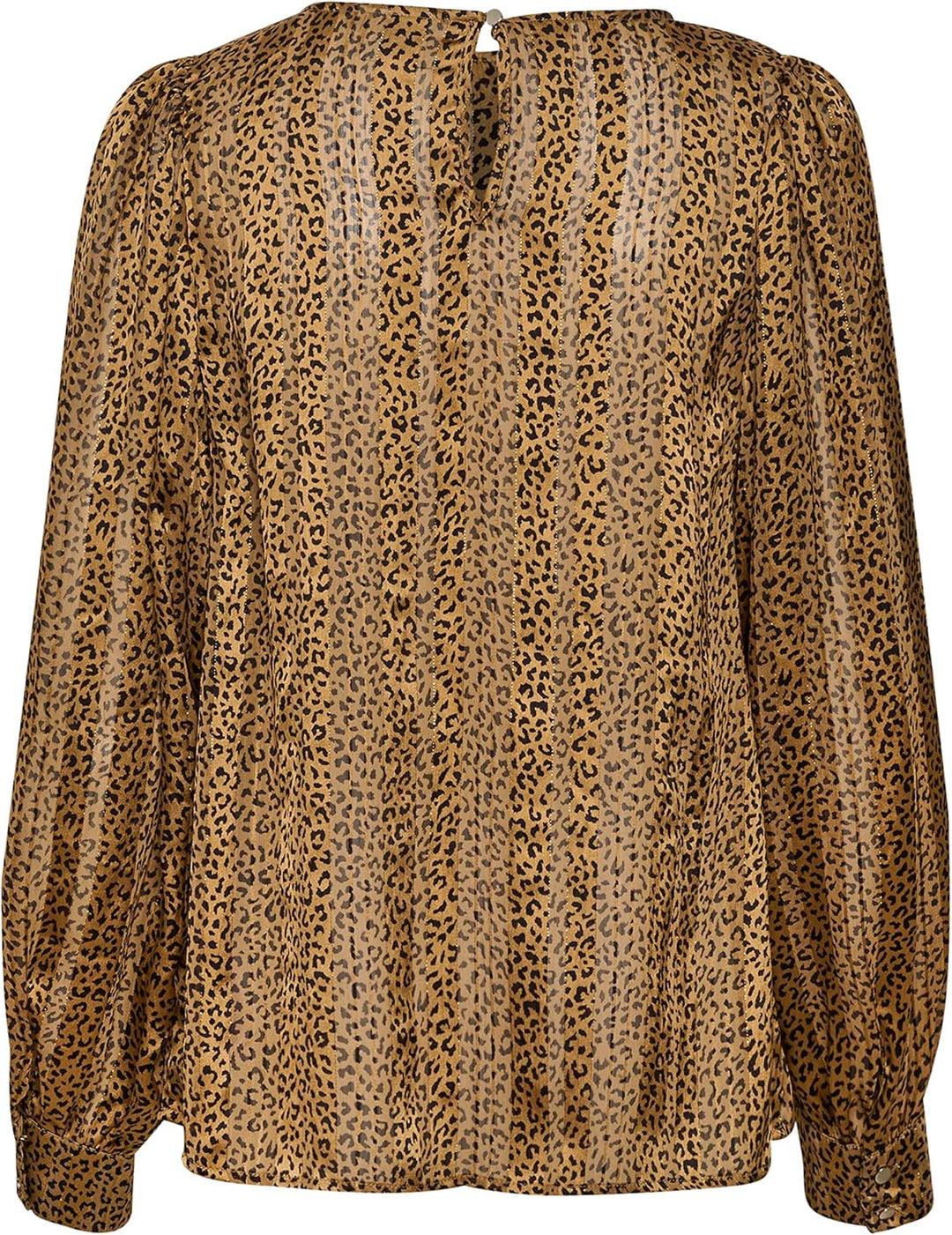 KAFFE Langarm Bluse KAsimi Damen Bluse Langarm Rundhals Print Shirt Standard 34 Brown Leopard Print,