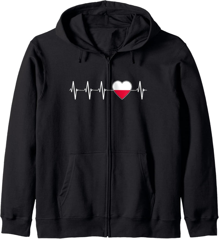 Polish Heartbeat I Love Poland Herz Flagge Geschenk Kapuzenjacke