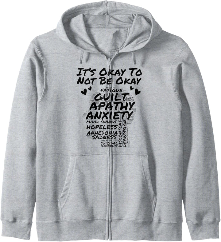Bewusstsein für psychische Gesundheit und Depression Es ist okay, nicht okay zu sein Kapuzenjacke