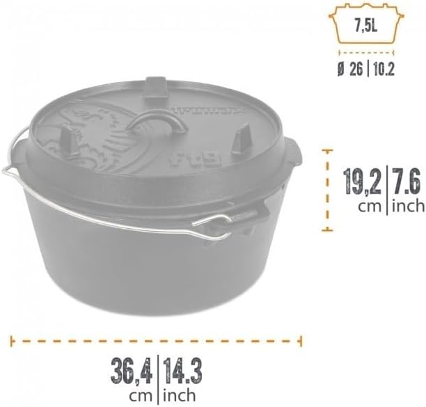 Petromax Feuertopf Starterset ft9-t (Dutch Oven Planer Boden) inkl. Kohlen + Deckelheber + Schaber
