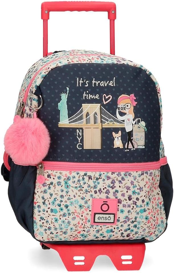 Enso Travel Time Vorschulrucksack, anpassbar, Blau, 25 x 32 x 12 cm, Polyester, 9,6 l Rucksack 32, R
