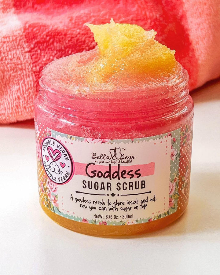 Bella and Bear Goddess Sugar Scrub, No Parabens, New Fragrance, Cruelty-Free, Vegan-Friendly Exfolia