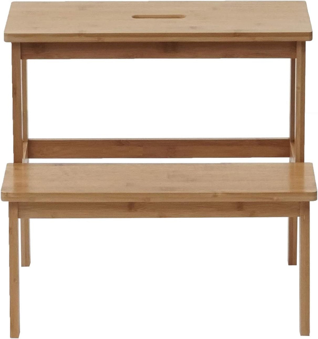 Tritthocker HWC-B87, Stufenhocker Trittbank Holzhocker, Bambus 43x47x38cm