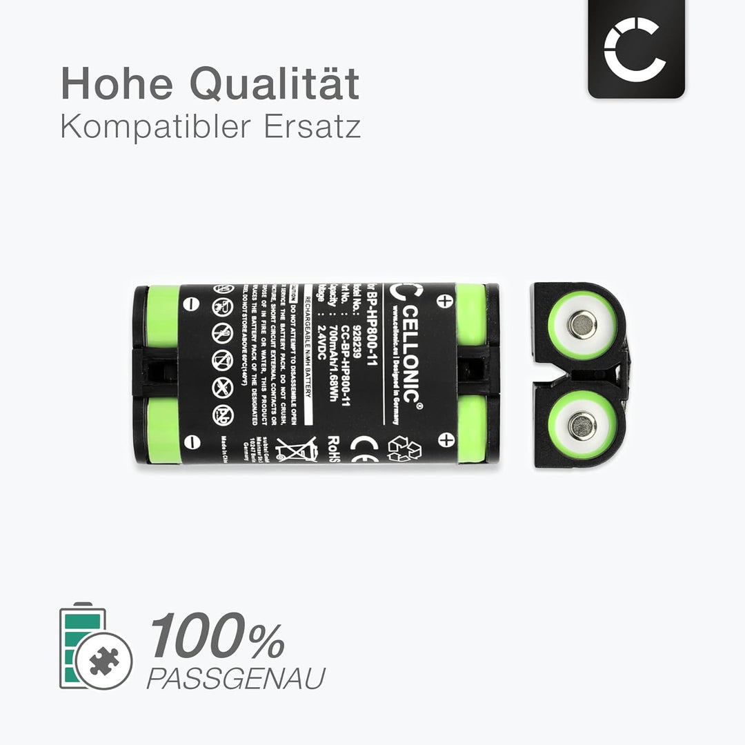 CELLONIC, Akku für Headset kompatibel mit Sony MDR-RF995, MDR-RF995RK, WH-RF400 (700mAh, 2.4V) Ersat