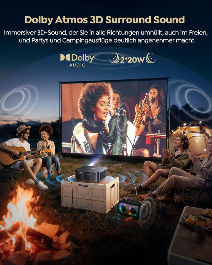 Beamer 4K [2200 ANSI|Google TV|1000+ Offizielle Apps] Beamer Heimkino 4K Unterstützt Autofokus Auto