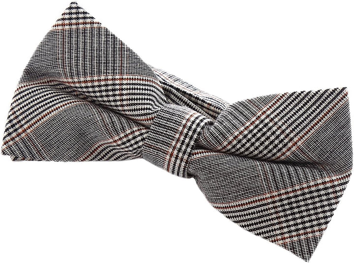 DonDon Herren Fliege 12 x 6 cm kariert gebunden und stufenlos justierbar aus Baumwolle im Tweed Styl