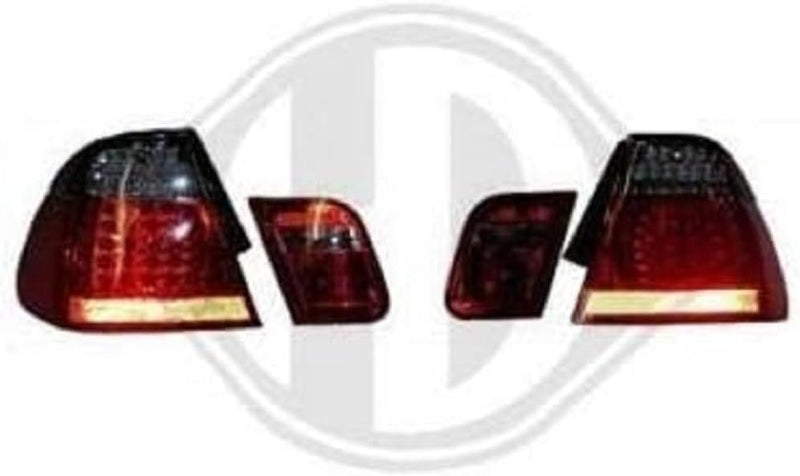 in.pro. 1214898 HD LED Rückleuchten BMW E46 Baujahr: 01-05, 4-türig, 4-teilig, klarglas, rot-schwarz