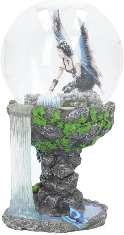 Nemesis Now Immortal Flight Anne Stokes Fairy Schneekugel 10 cm, Kunstharz, Grau/Weiss