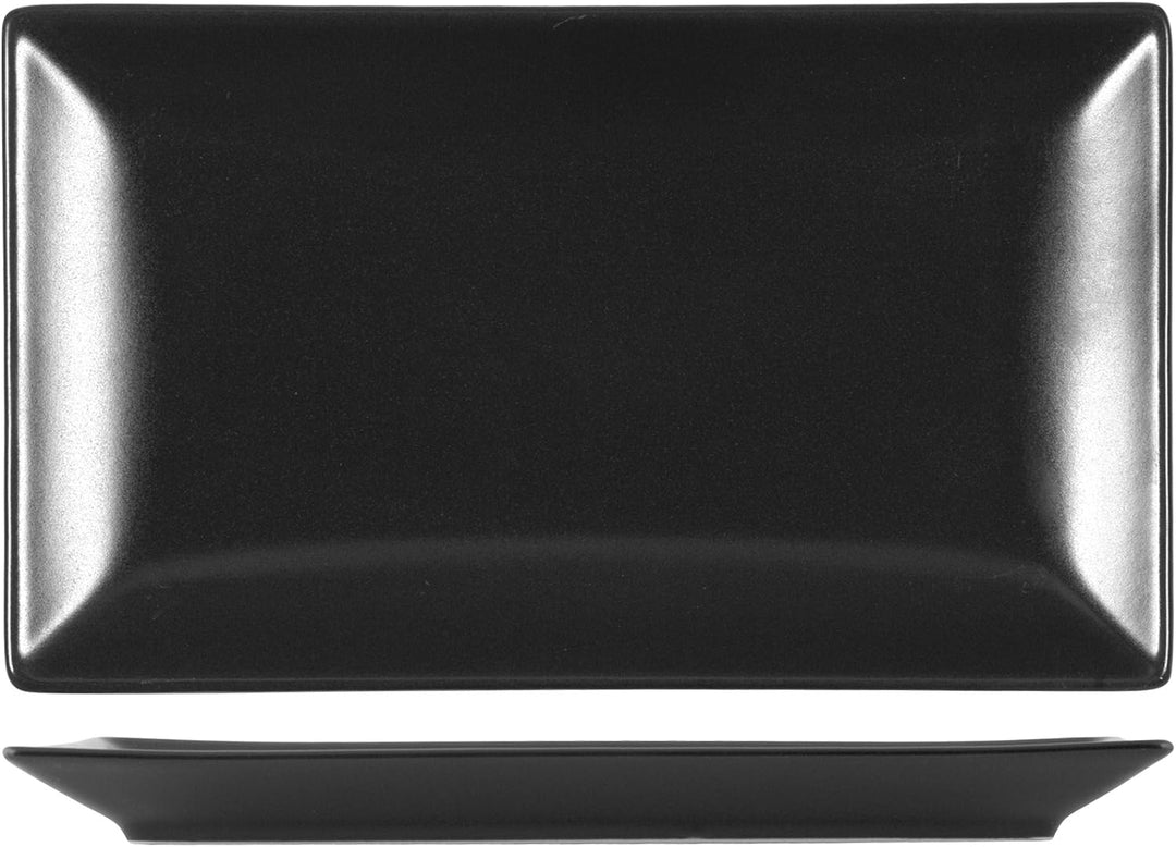H&h set 6 piatti rettangolari boston nero cm 25x15
