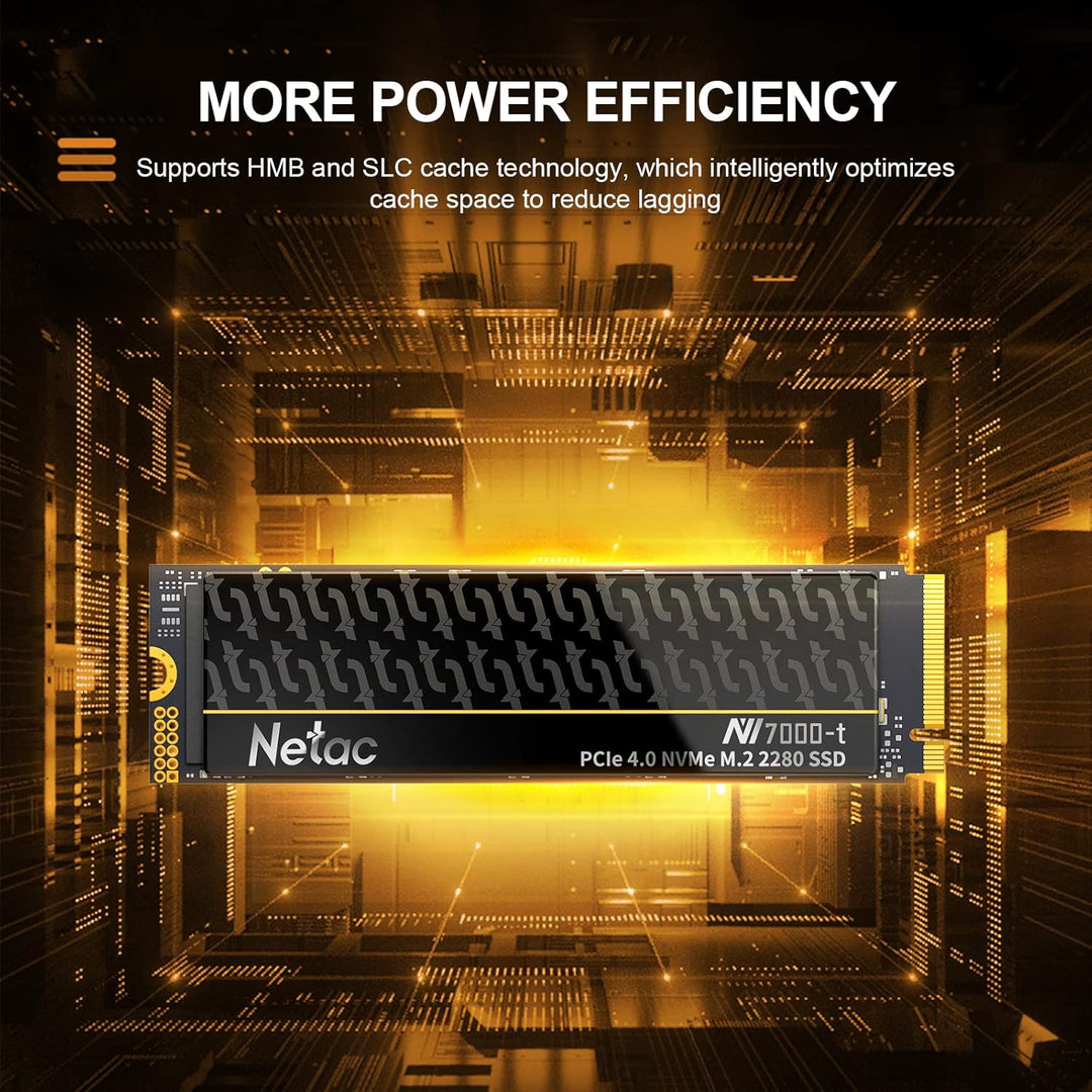 Netac NV7000-t 2 TB M.2 NVMe SSD, 2 TB, PCIe 4.0, 7.300 MB/s Lesen, 6.700 MB/s Schreiben, Internes S