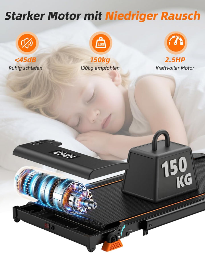 Lichico 3-in-1 Walking Pad mit 0-9% Steigung, Laufband für Zuhause Klein, platzsparendes Heimtrainin