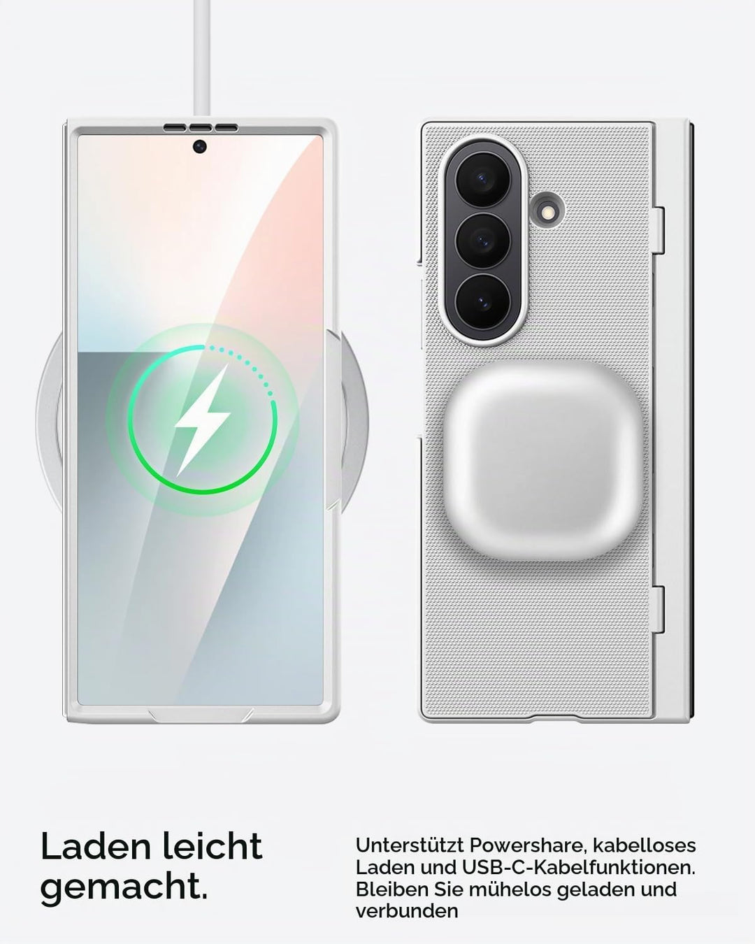 Miimall Handyhülle Kompatibel mit Samsung Galaxy Z Fold 7 Hülle mit Ständer, [HD Displayschutz] Ultr