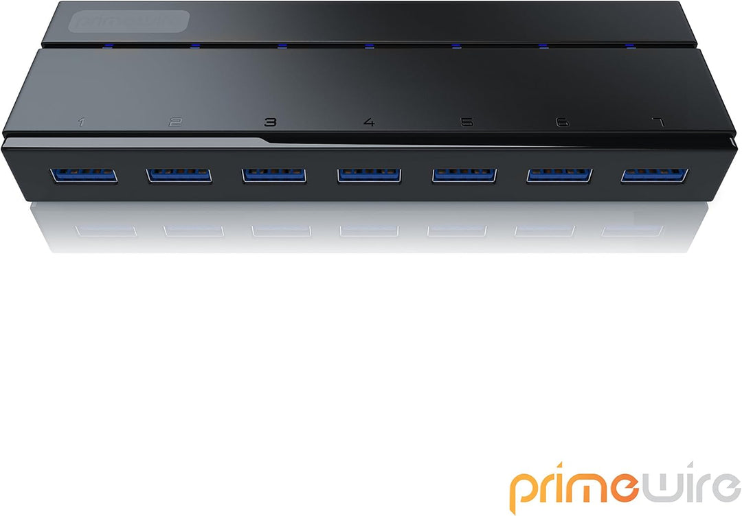 CSL - USB Hub 3.2 Gen1 mit Netzteil aktiv - aktiver 7 Port Verteiler - inkl. 1x 12V 3A DC-Hohlstecke