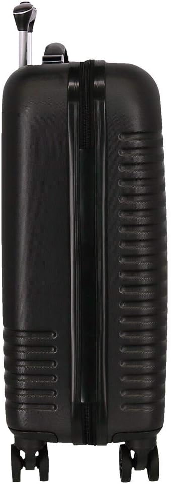 Roll Road India Kabinenkoffer Schwarz 40x55x20 cms Hartschalen ABS Kombinationsschloss 37L 2,5Kgs 4
