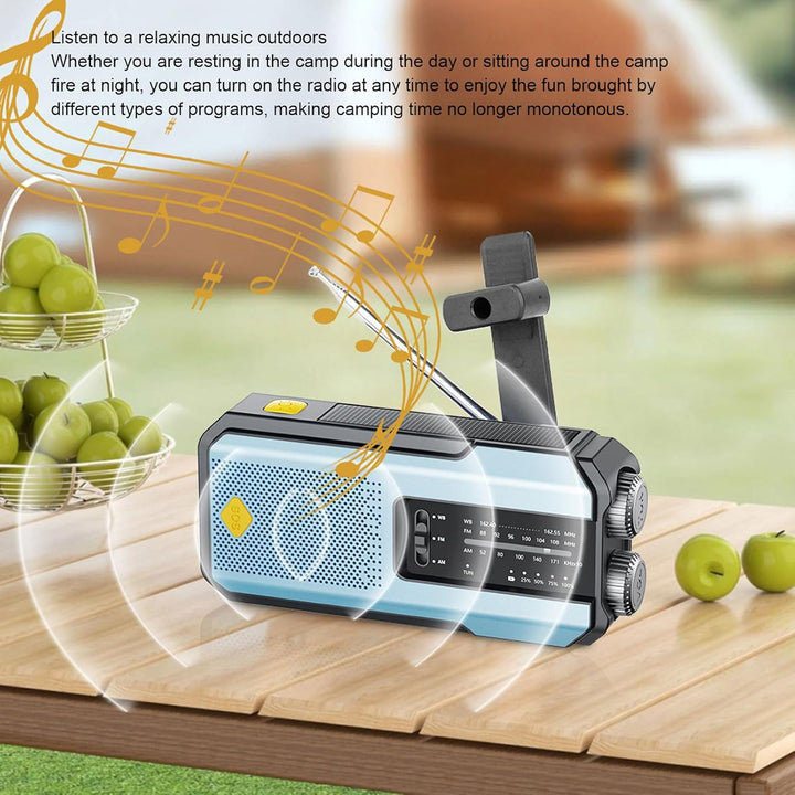 JTLB Notfall-Radio, AM FM WB Radio mit LED-Taschenlampe, Solar Hand Cranked Power Generation, SOS 20