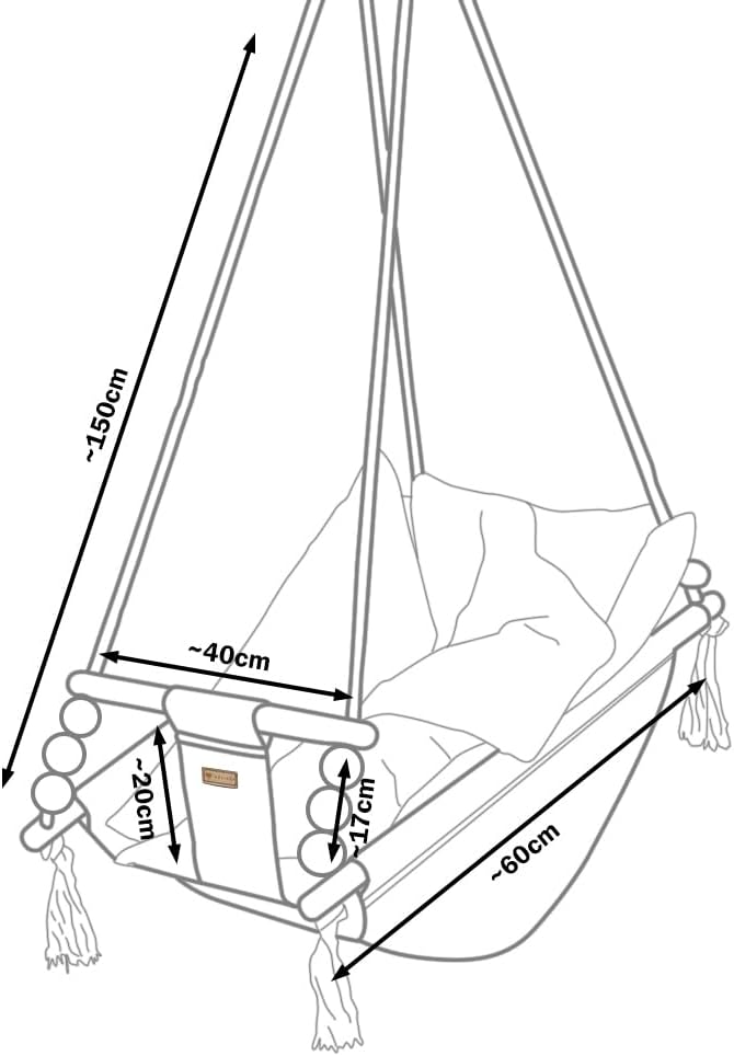 Babyschaukel Kleinkindschaukel Babyliegeschaukel Stoffschaukel Babywippe Wiege (Muster: silberfarben