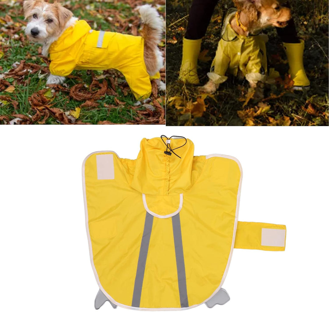 Hunde-Regenmantel, leichte, reflektierende Streifen-Pet-Regenjacke im Poncho-Stil für den Aussenbere