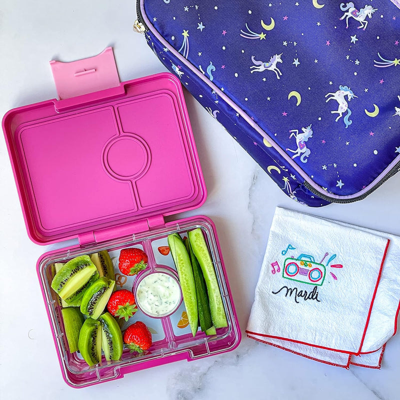 yumbox Snack S Lunchbox (Malibu Purple) - kleine Brotdose mit 3 Fächern | Kinder Bento Box für Kinde