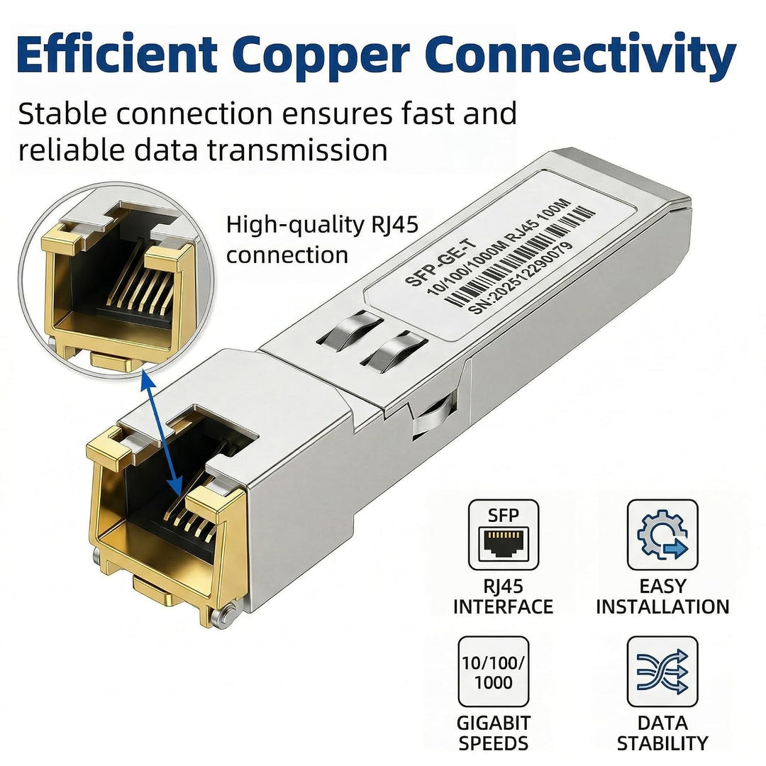 SFP+-Transceiver | RJ45G-SFP-zu-LC-Singlemode-Glasfasermodul | Kompatibel mit Cisco, Ubiquiti, Netge
