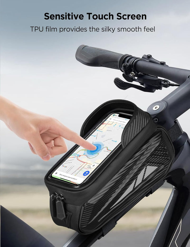 Fahrrad Rahmentasche Wasserdicht Lenkertasche für Smartphones bis zu 7 Zoll Handyhalterung Handytasc
