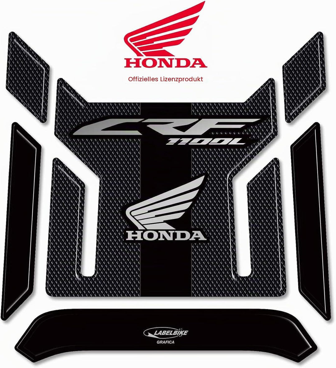 LABELBIKE 3D Aufkleber Motorrad Tankpad Honda | Africa Twin CRF 1100L 2020-2024, Harzschutz, Kratzsc