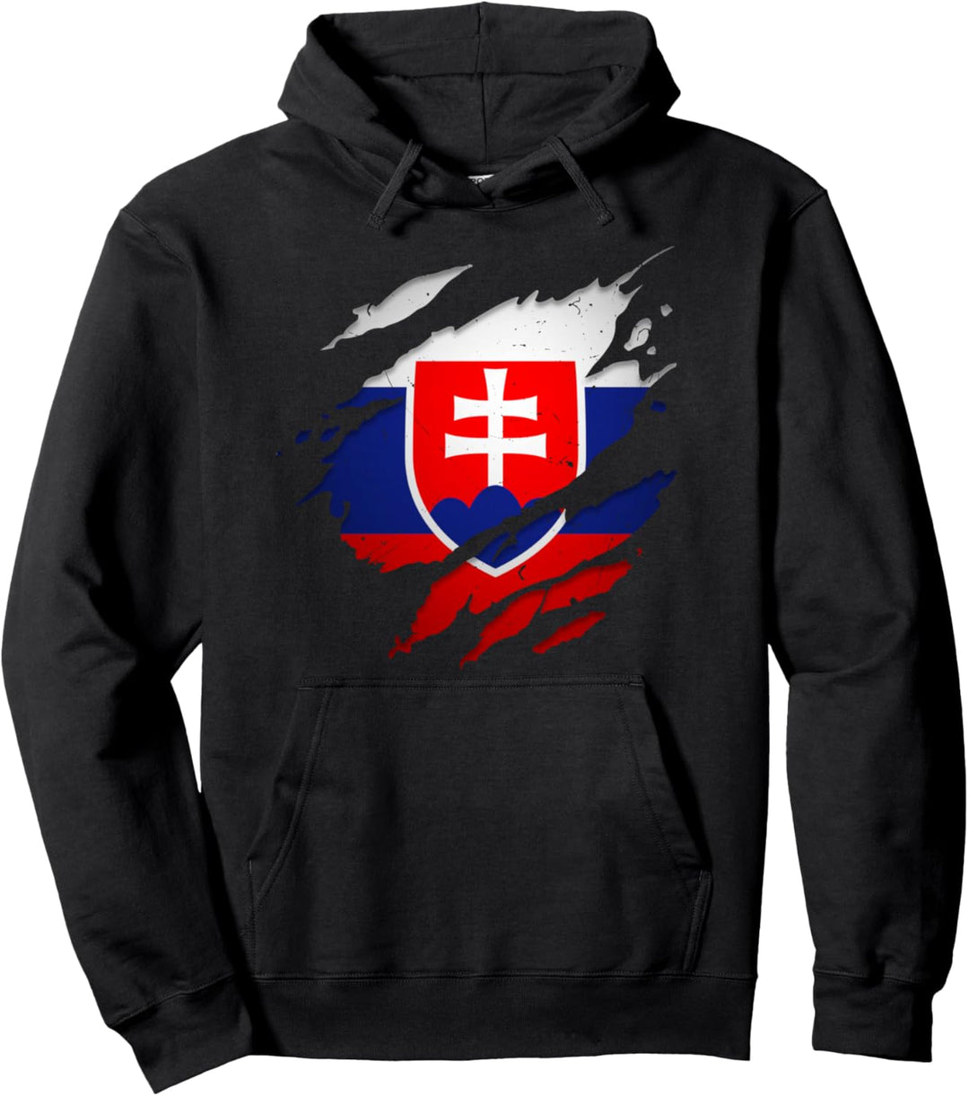 Stolze Slowakische Hemden | zerrissene Slowakei-Flagge Pullover Hoodie