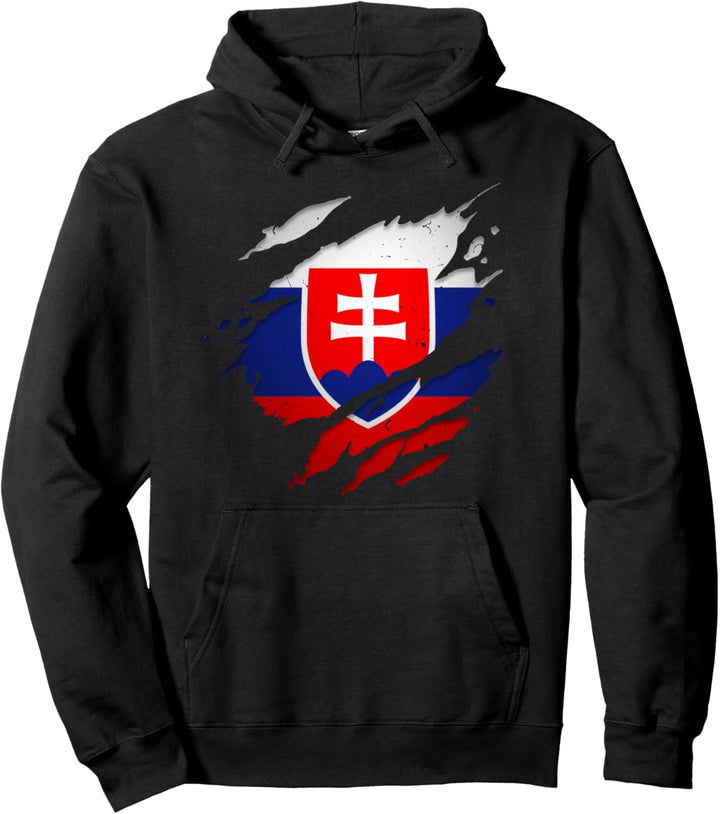 Stolze Slowakische Hemden | zerrissene Slowakei-Flagge Pullover Hoodie