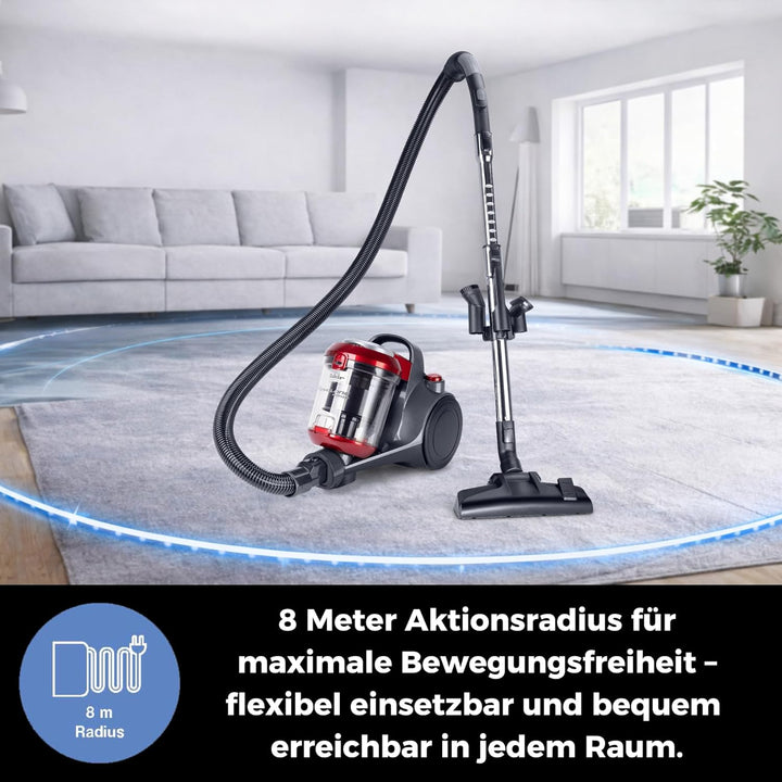 Fakir Trend BL 141 Staubsauger beutellos 700 W, Staubsauger ohne Beutel einstellbare Leistungsfunkti