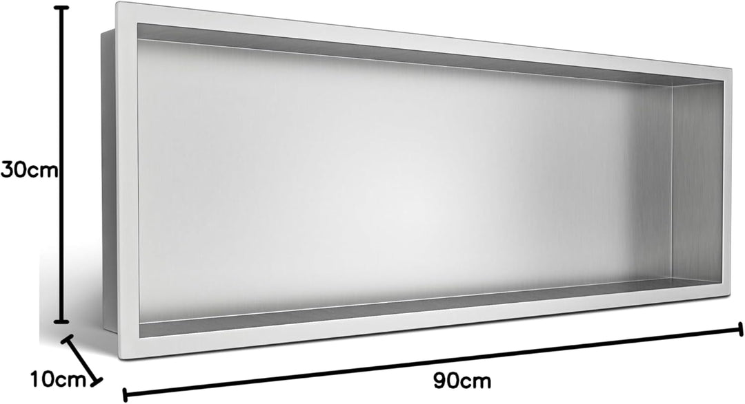 WALL-BOX ONE - Chrom Nische Edelstahl - Verchromt Wandnische Dusche - Wasserdicht - Flexibler Nische