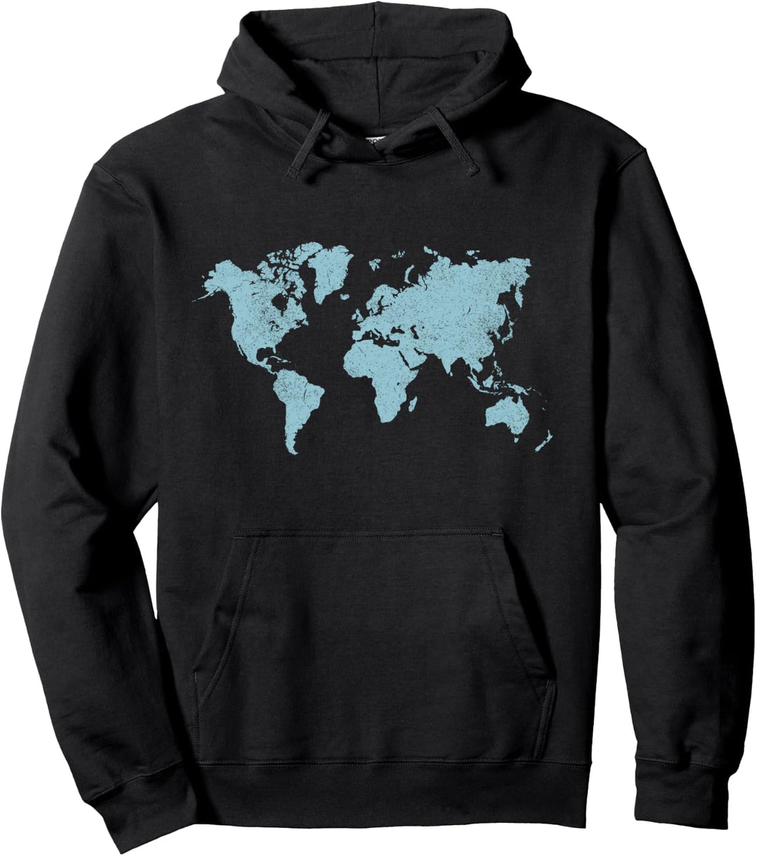 Vintage Weltkarte Pullover Hoodie