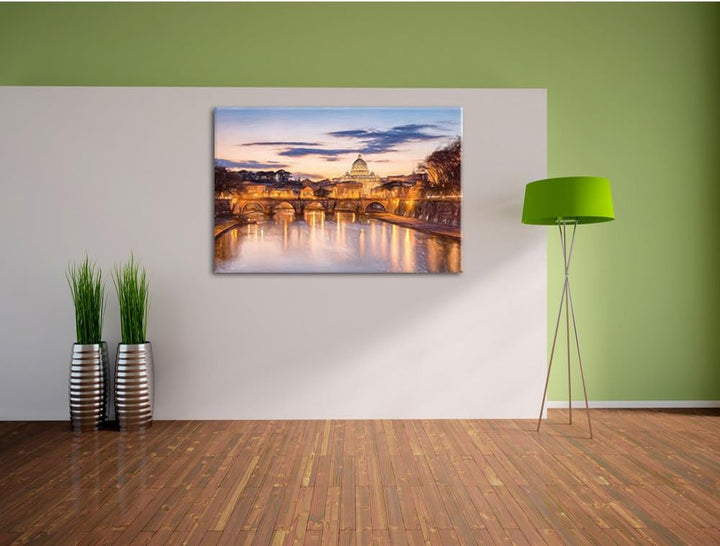 der Basilika St. Peter in Rom als Leinwandbild/Grösse: 100x70 cm/Wandbild/Kunstdruck/fertig bespannt