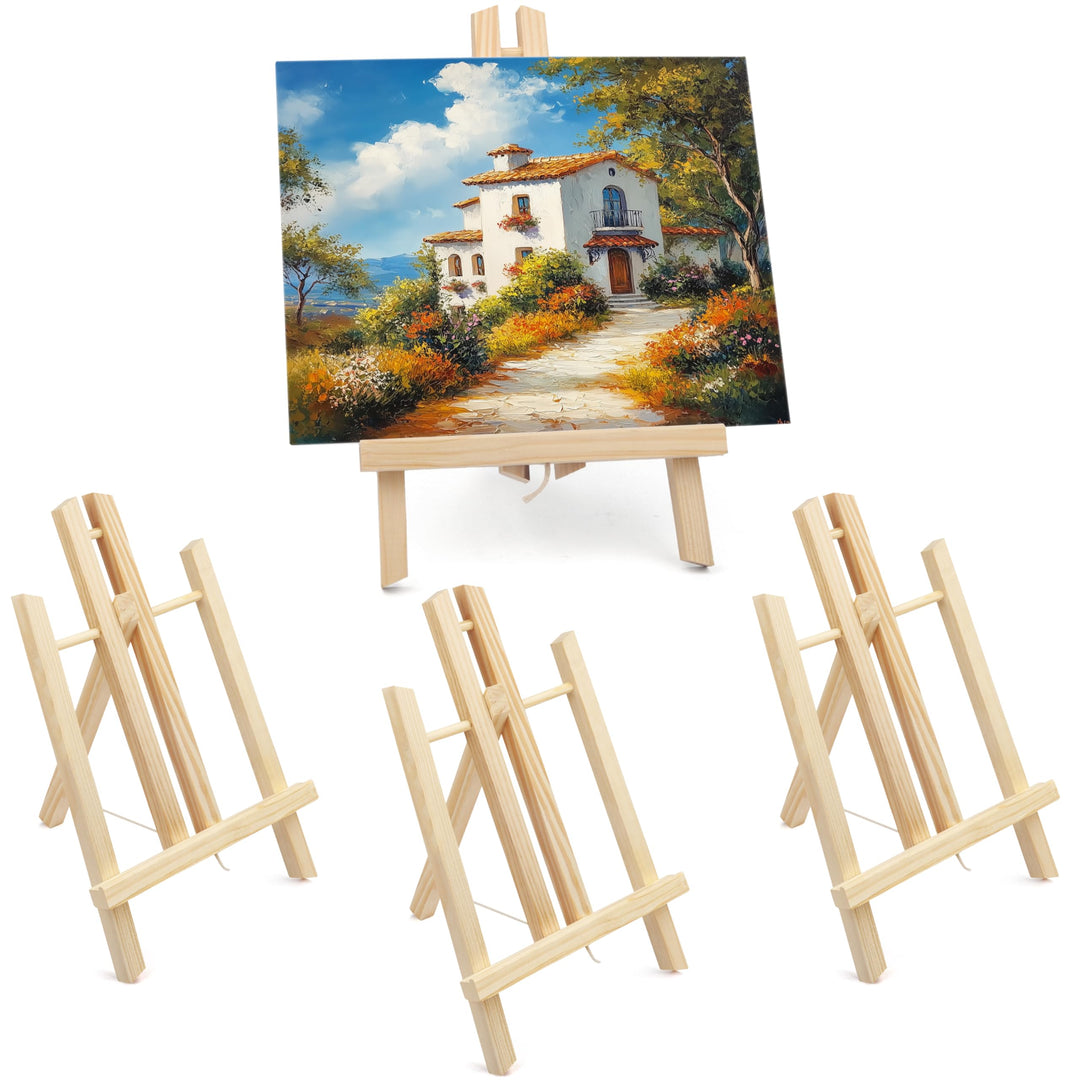 Belle Vous Tischstaffelei aus Holz (4 Stk) - 30cm Kiefernholz Staffelei Dreifuss Holzstaffelei Klein