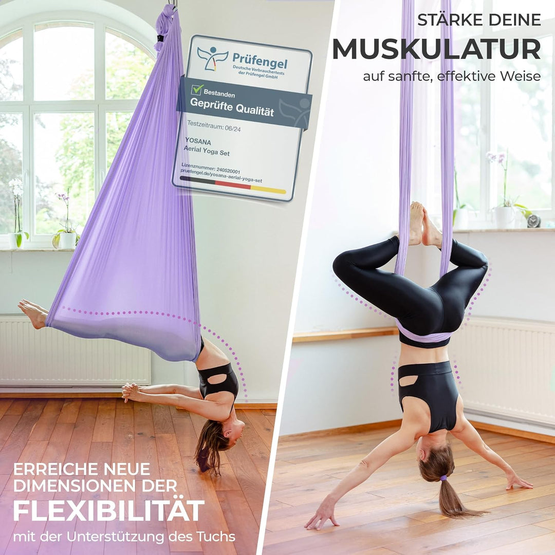 Yosana Hängematte | Komplettset inkl. Befestigung | TÜV geprüft | Nylon Tuch 5m x 2,6m