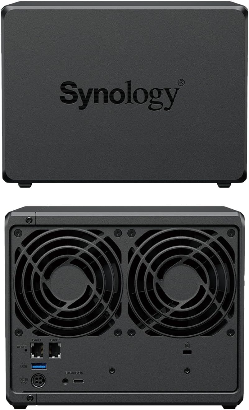 Synology DS925+ NAS-Server-Bundle mit 4 Einschüben (4 GB RAM, vorinstalliert, 48 TB HDD) – 4 x 12 TB