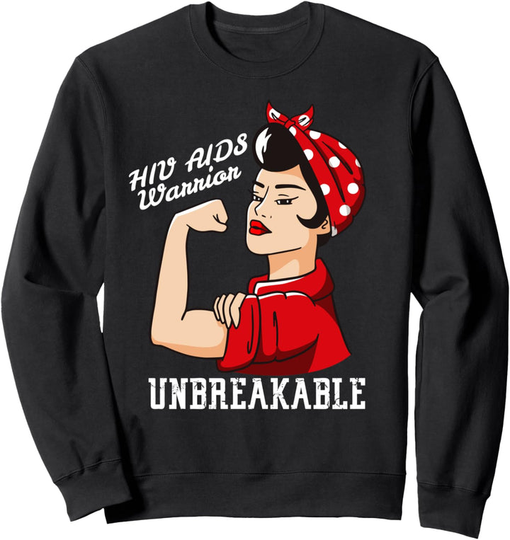 HIV AIDS-Bewusstseinsmonat Frau unzerbrechliche Kriegerin Vi Sweatshirt