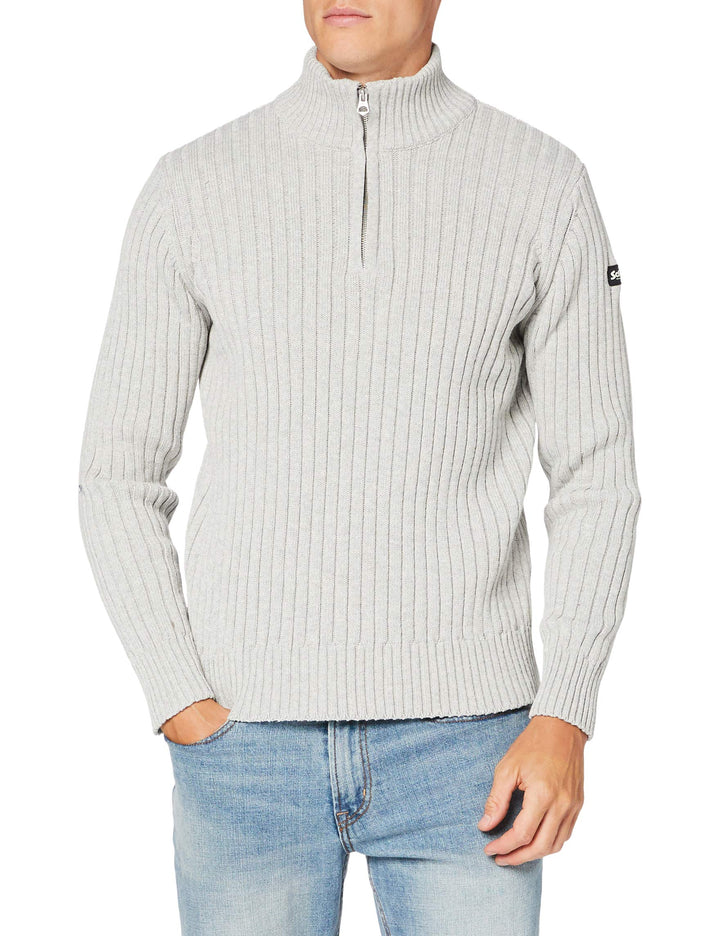 Schott NYC Herren Pullover S Hea L.grey, S Hea L.grey