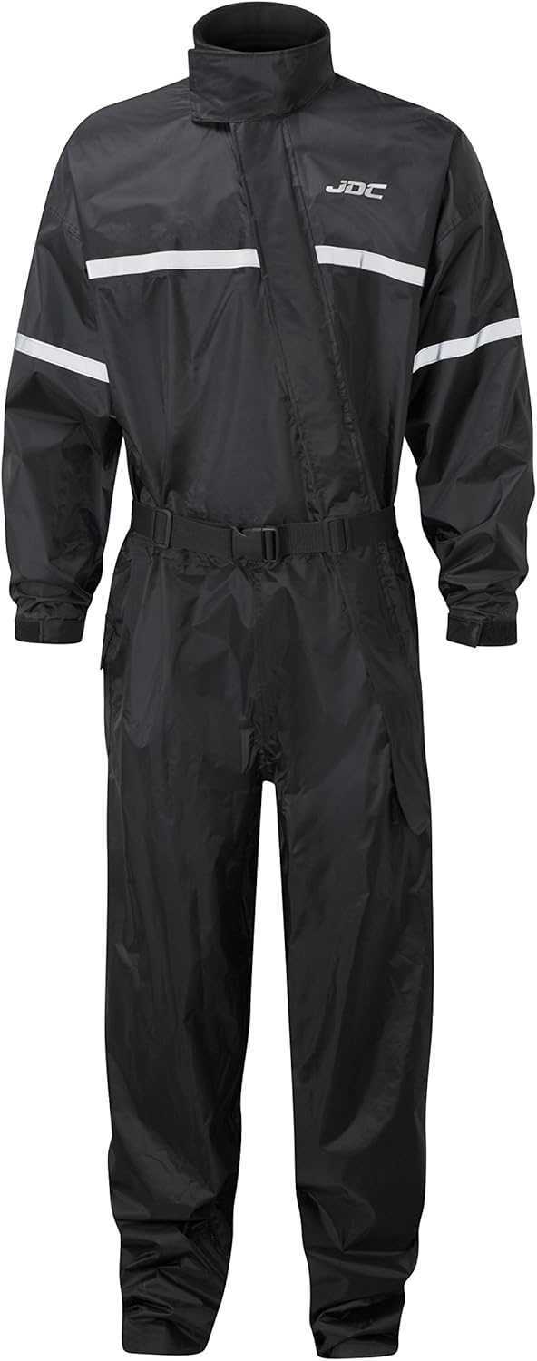 JDC Motorrad Kombi - Regenkombi - 1-Stück - Wasserdichter Regenschutz - SHIELD - Schwarz - M - Länge