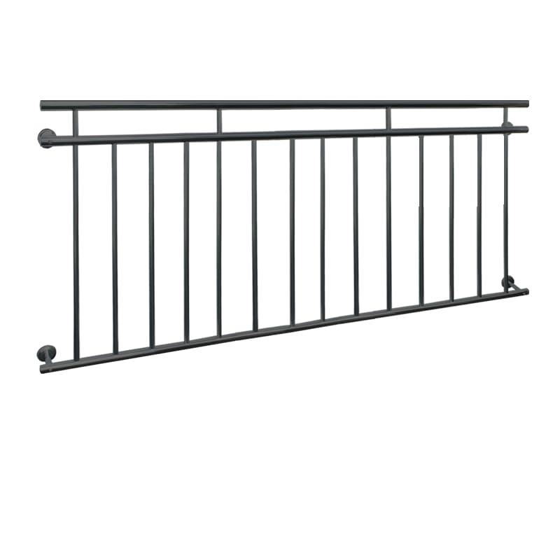 ECD Germany Französischer Balkon 184 x 90 cm | mit 14 Füllstäben | Anthrazit | matt und rau | Anthra