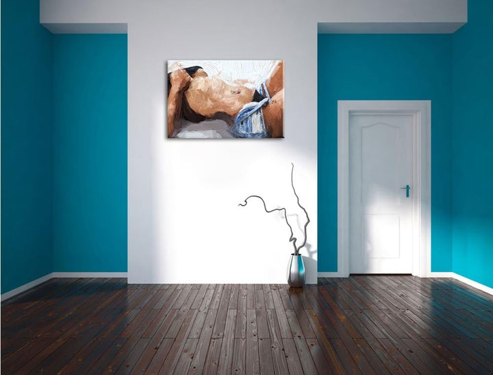 Pixxprint Sexy Frau mit schönem Körper als Leinwandbild/Grösse: 100x70 cm/Wandbild/Kunstdruck/fertig