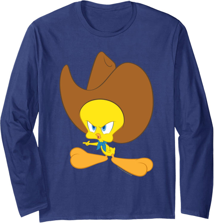 Looney Tunes Tweety Bird Cowboy Hat Langarmshirt