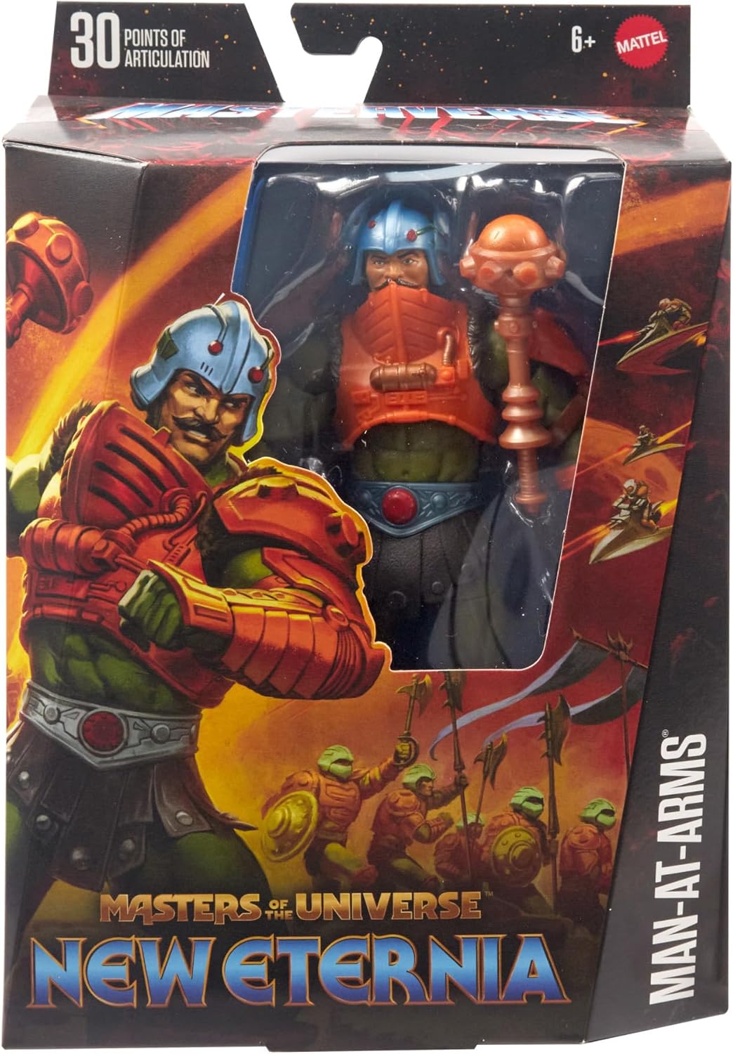 Masters of the Universe Masterverse New Eternia Man-At-Arms Actionfigur, 30 bewegliche Gelenke, aust