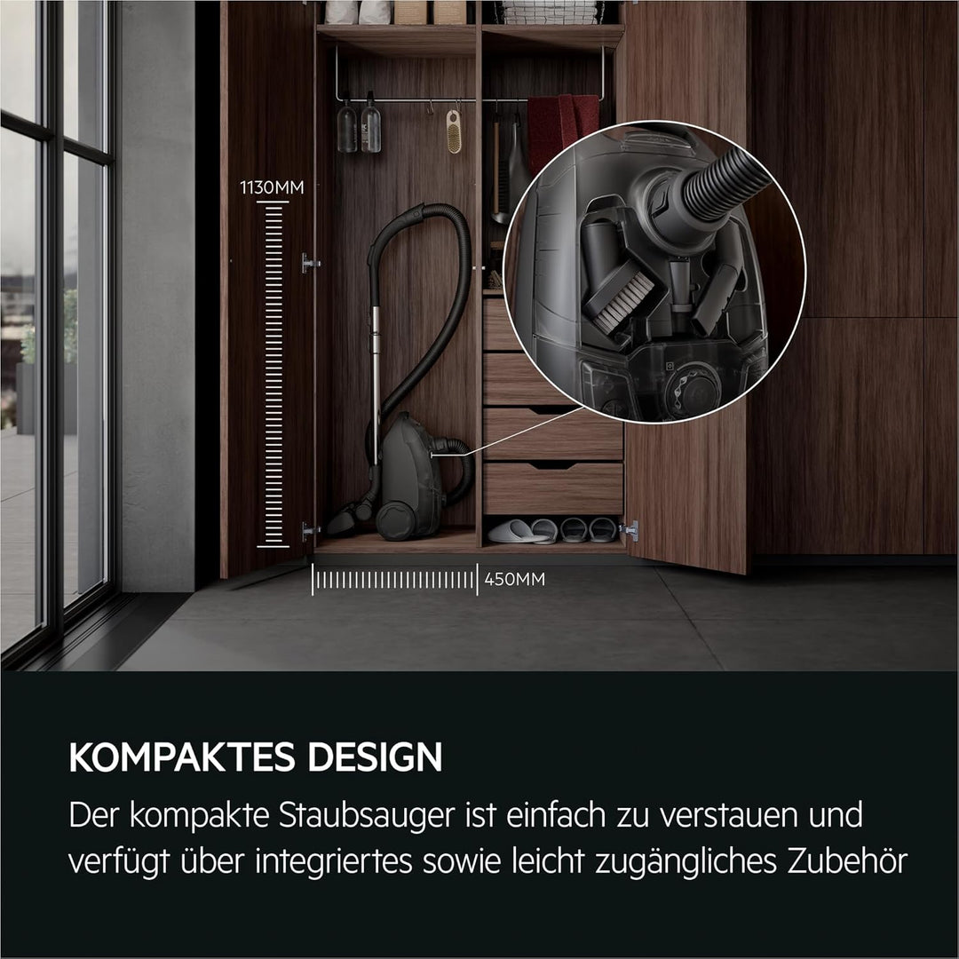 AEG CLEAN 5000 Staubsauger mit Beutel, hohe Saugleistung, aus Recyclingkunststoff, AllFloor Bodendüs