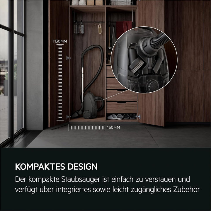 AEG CLEAN 5000 Staubsauger mit Beutel, hohe Saugleistung, aus Recyclingkunststoff, AllFloor Bodendüs