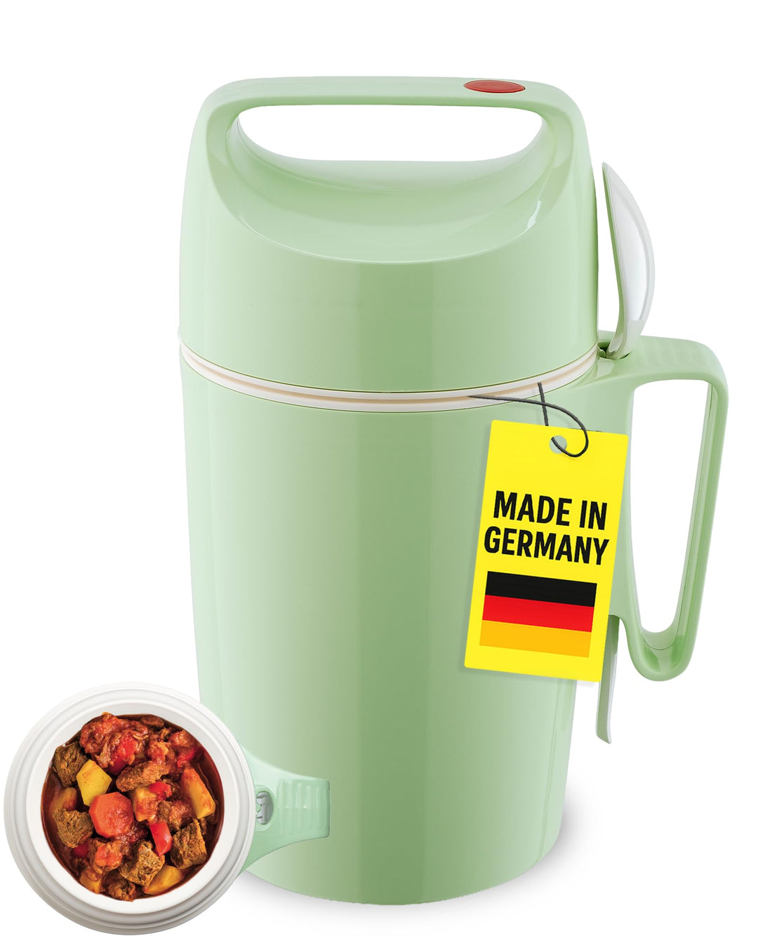 ROTPUNKT Thermobehälter für Essen 0,85L inkl. Löffel – Thermo Lunchbox Heiss & Kalt I Made in German