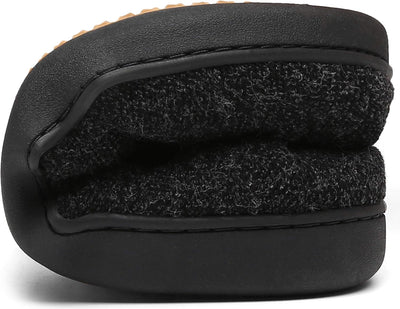 Mishansha Herren Winter Warme Hausschuhe Memory Foam Plüsch Pantoffeln,Gr.39-48, Schwarz 44 EU